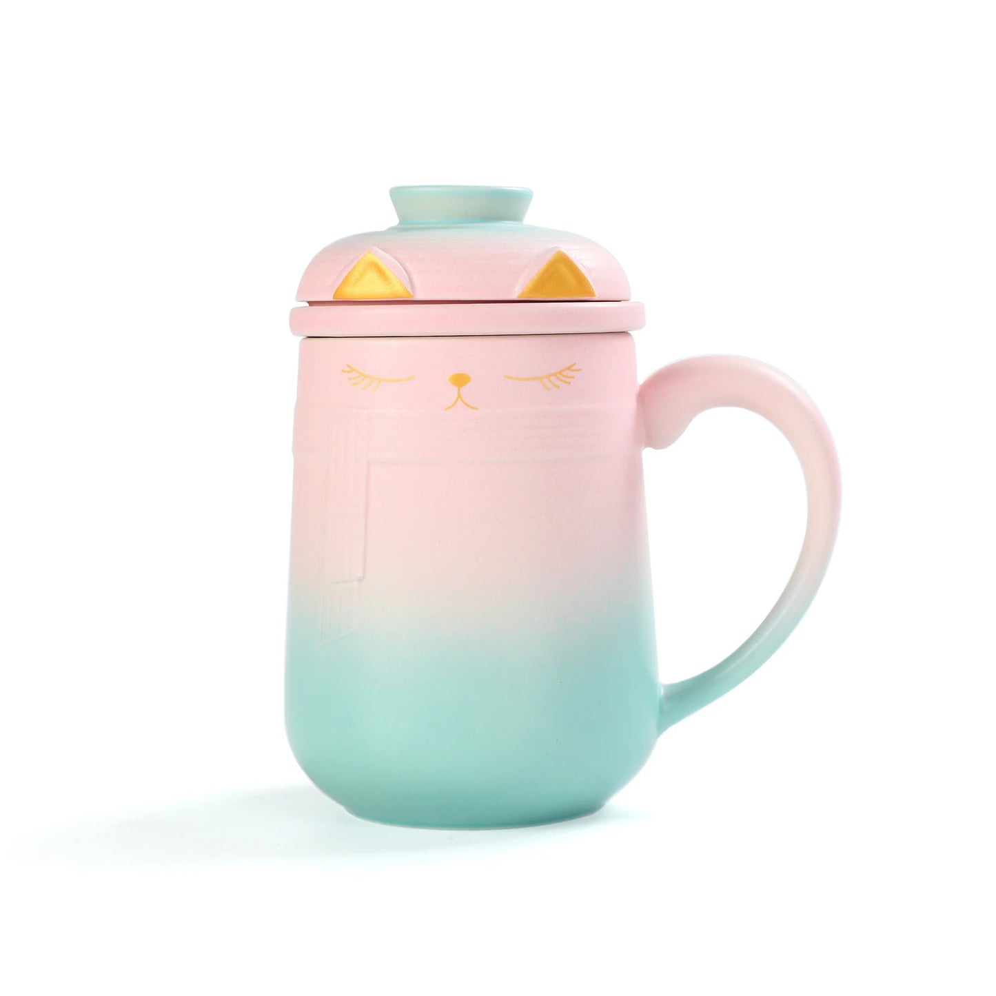TIANNA VALLEY Lovely Cat Tea Mug with Infuser & Lid
