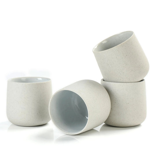 Japanese Tea Cups 4 pcs Set Dusty White