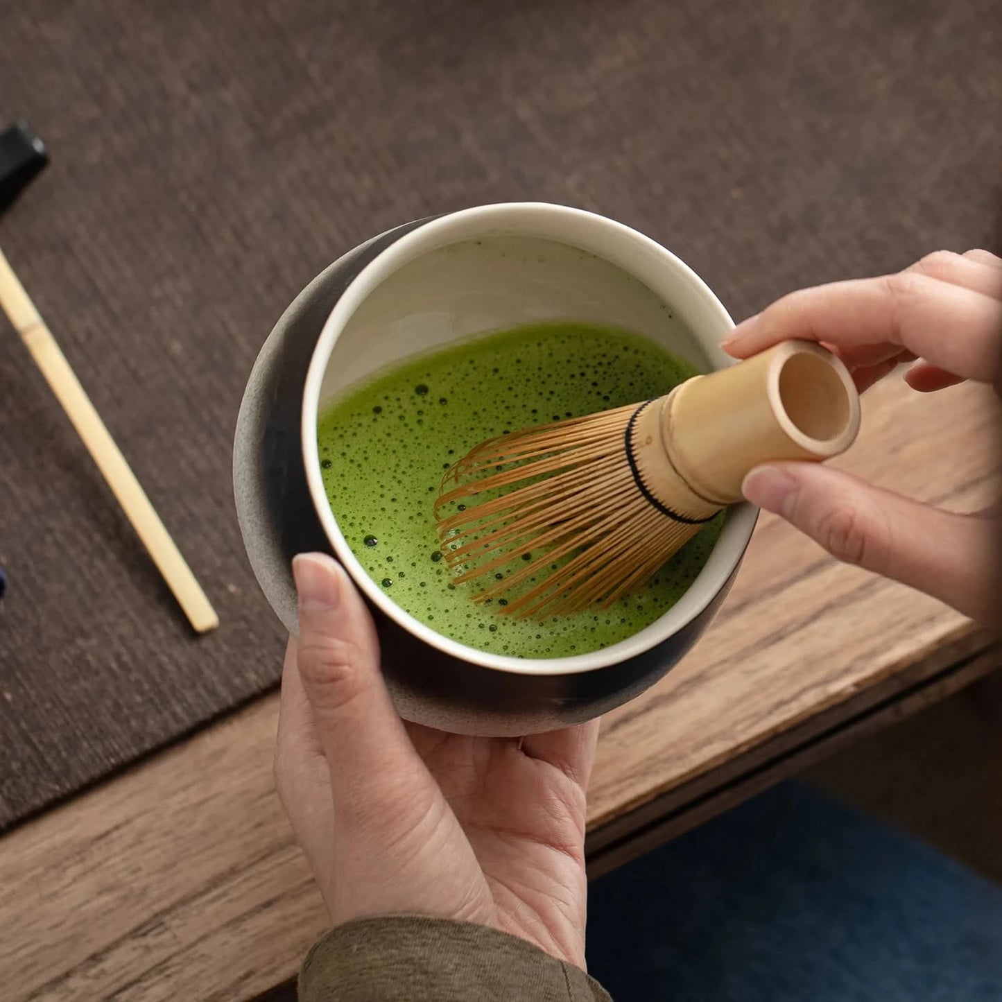 Matcha Set-Beginner Set Landscape Black White Round Bowl