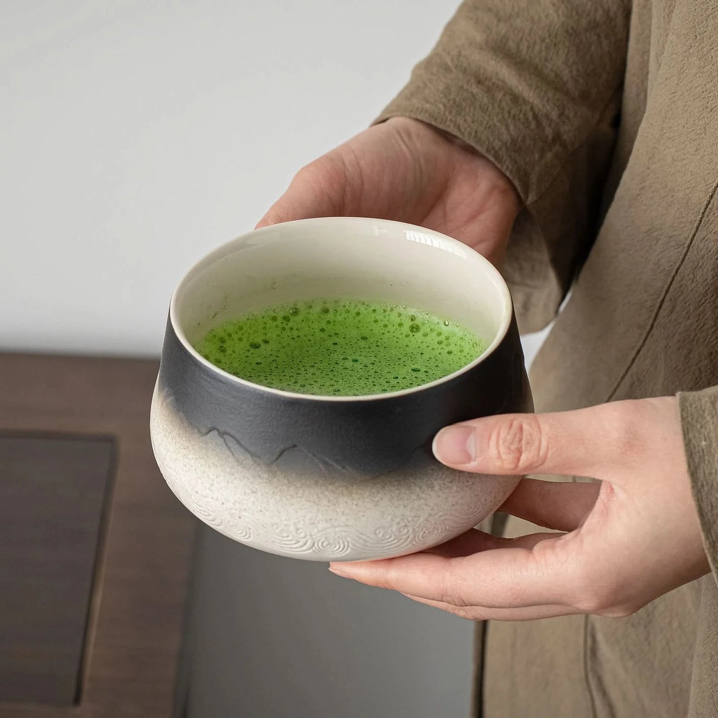 Matcha Set-Beginner Set Landscape Black White Round Bowl