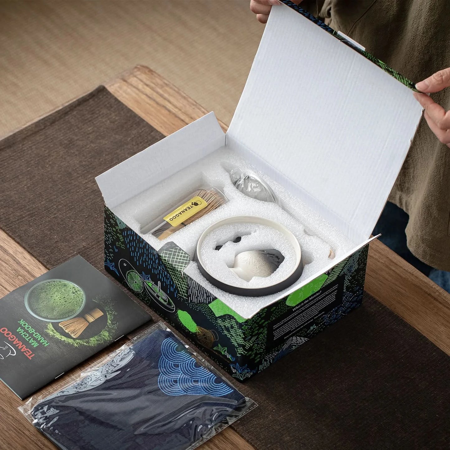 Matcha Set-Beginner Set Landscape Black White Round Bowl