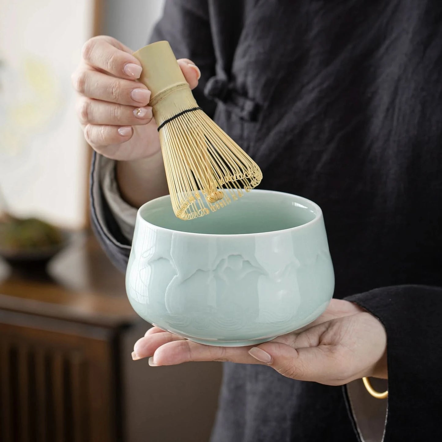 Matcha Set-Beginner Set Set Landscape Jade Round Bowl