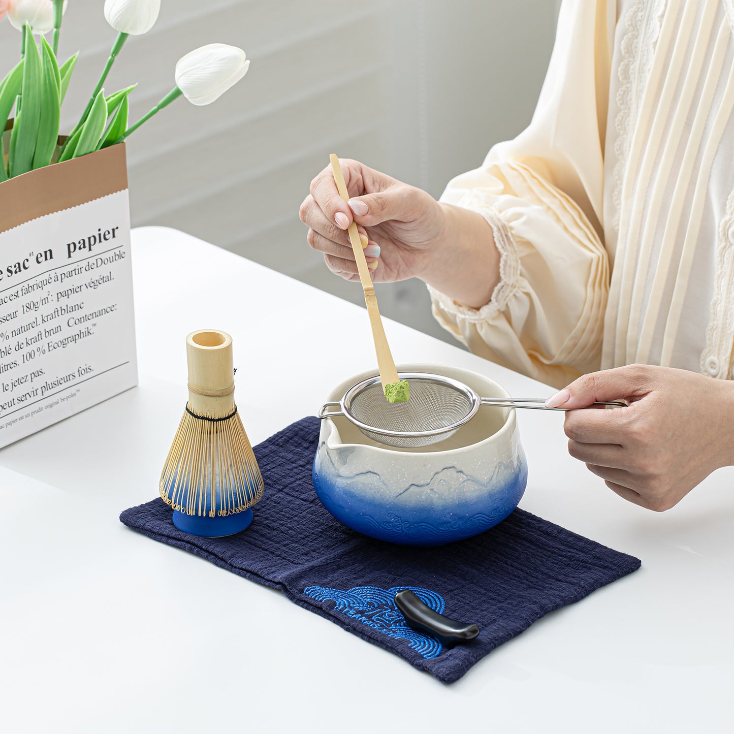 Matcha Set-Beginner Set Snow Mountain Blue