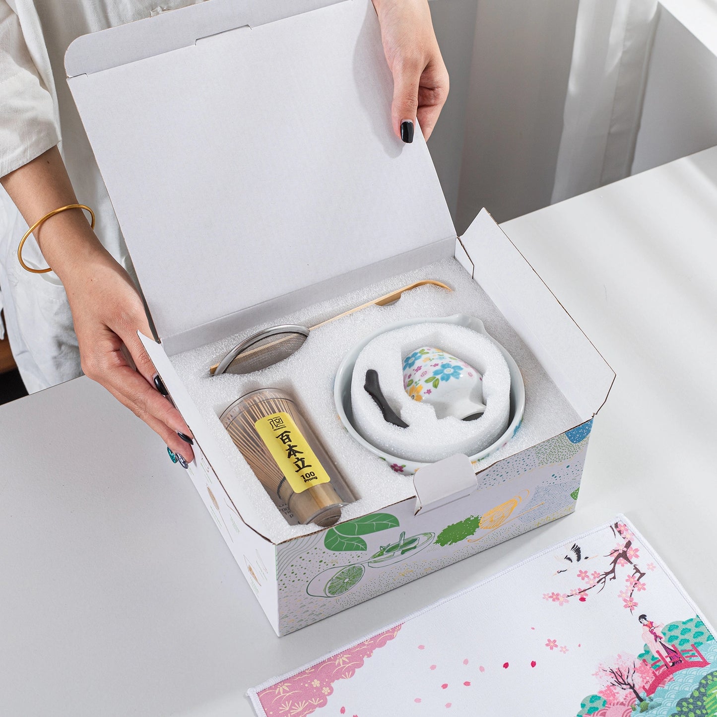 Matcha Set-Beginner blooming flowers