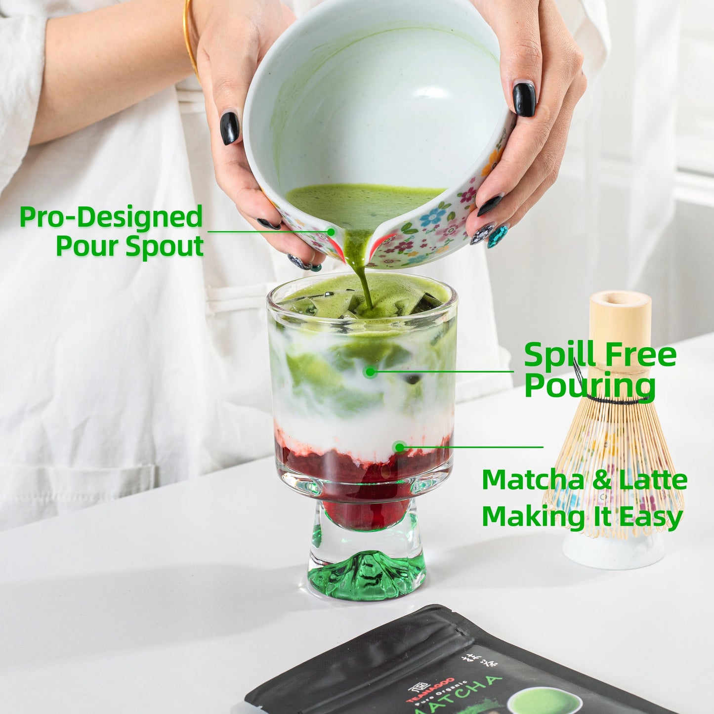 Matcha Set-Beginner blooming flowers