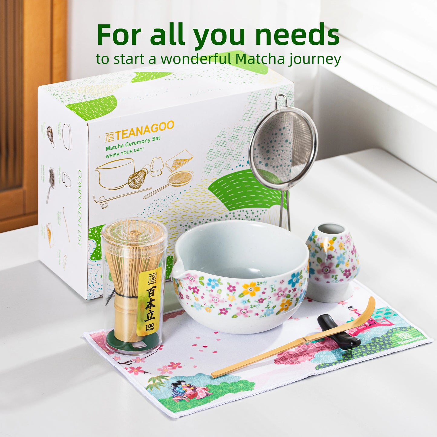 Matcha Set-Beginner blooming flowers