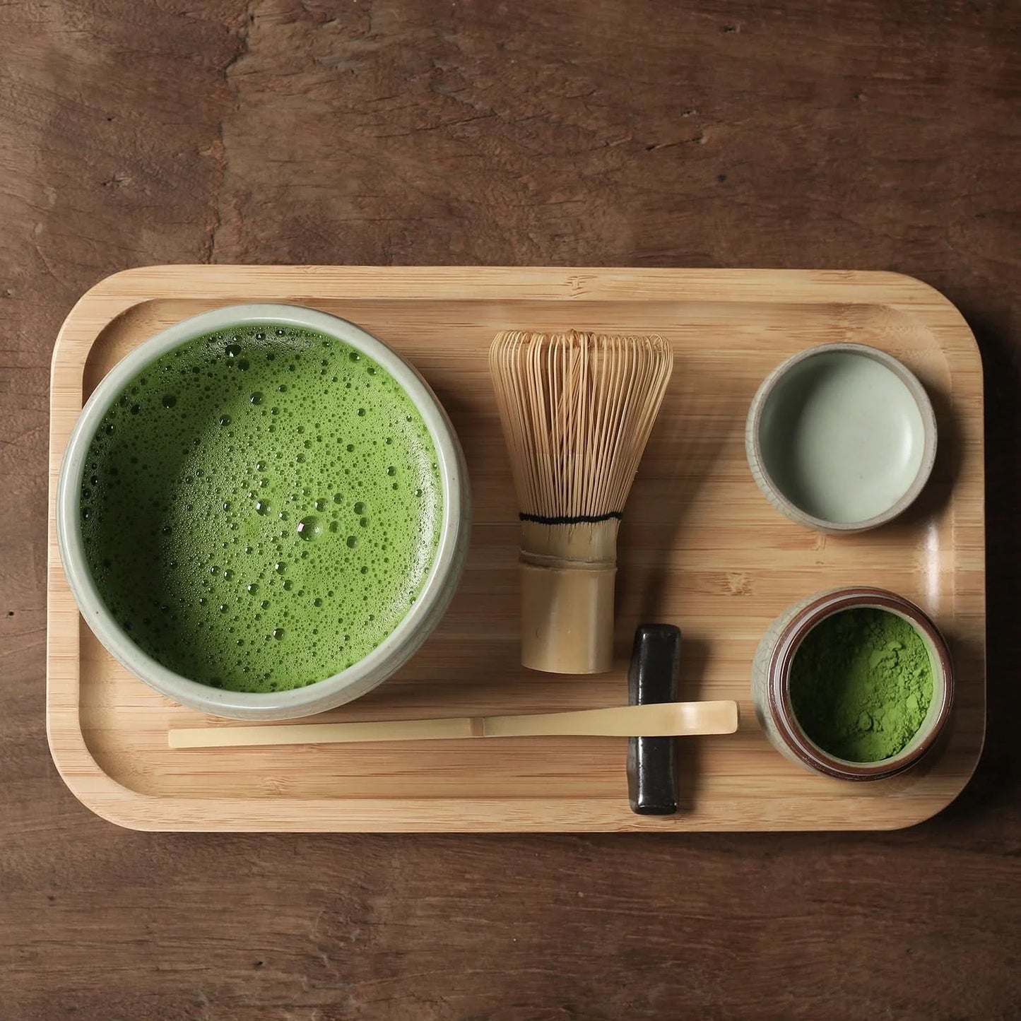 Big Serving Bamboo Tea Tray for Matcha - O