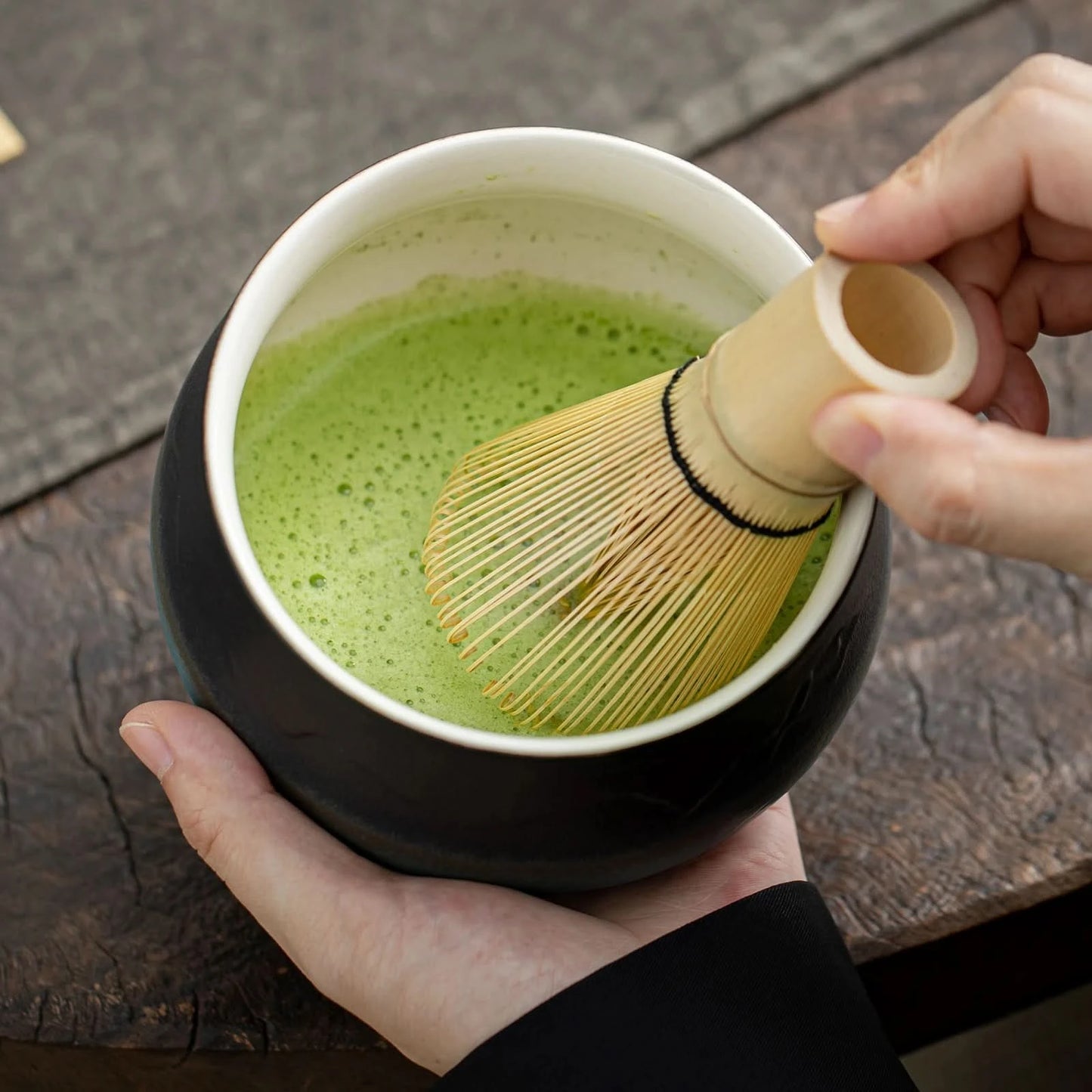 Matcha Set-Sharing Set Landscape Black Blue Round Bowl