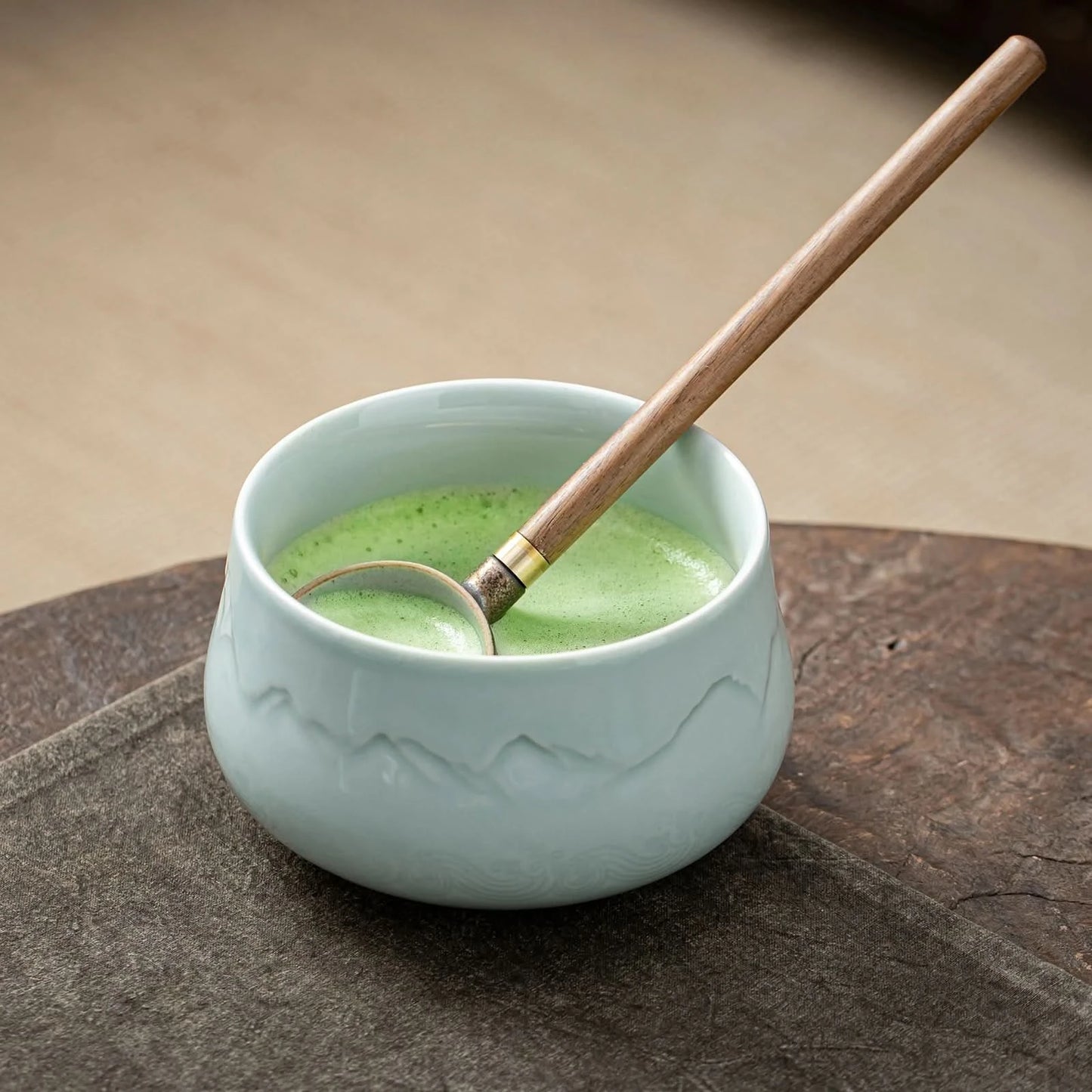 Matcha Set-Sharing Set Landscape Jade Round Bowl
