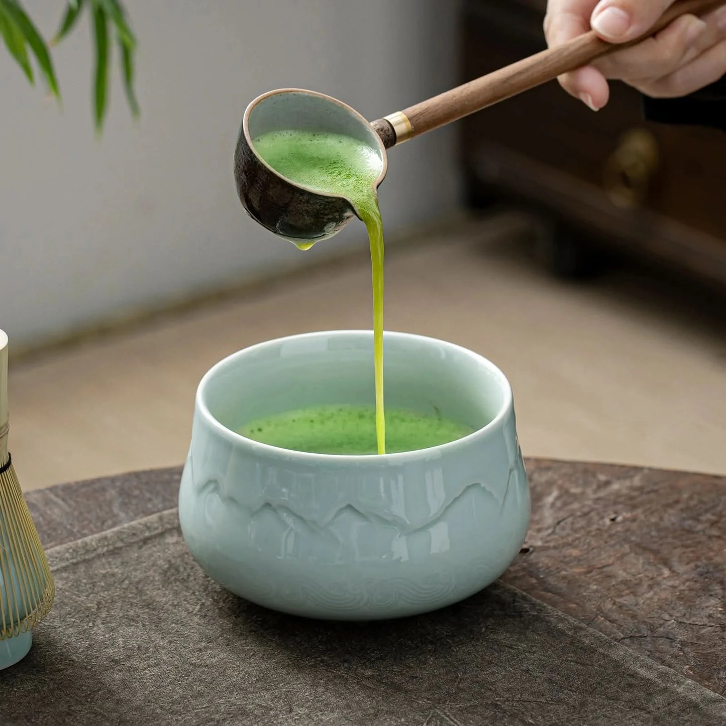 Matcha Set-Sharing Set Landscape Jade Round Bowl