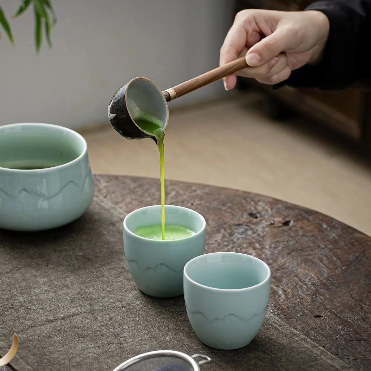 Matcha Set-Sharing Set Landscape Jade Round Bowl