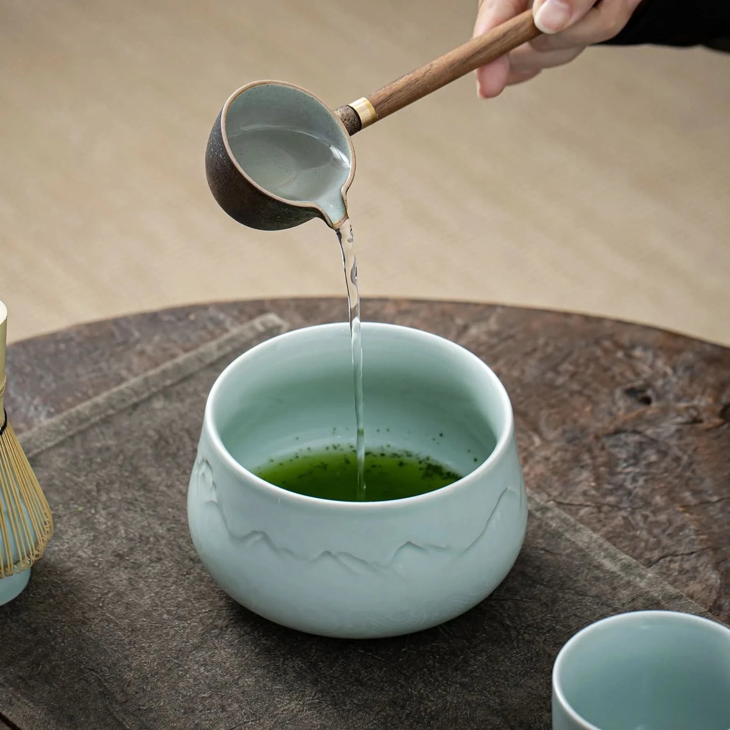 Matcha Set-Sharing Set Landscape Jade Round Bowl