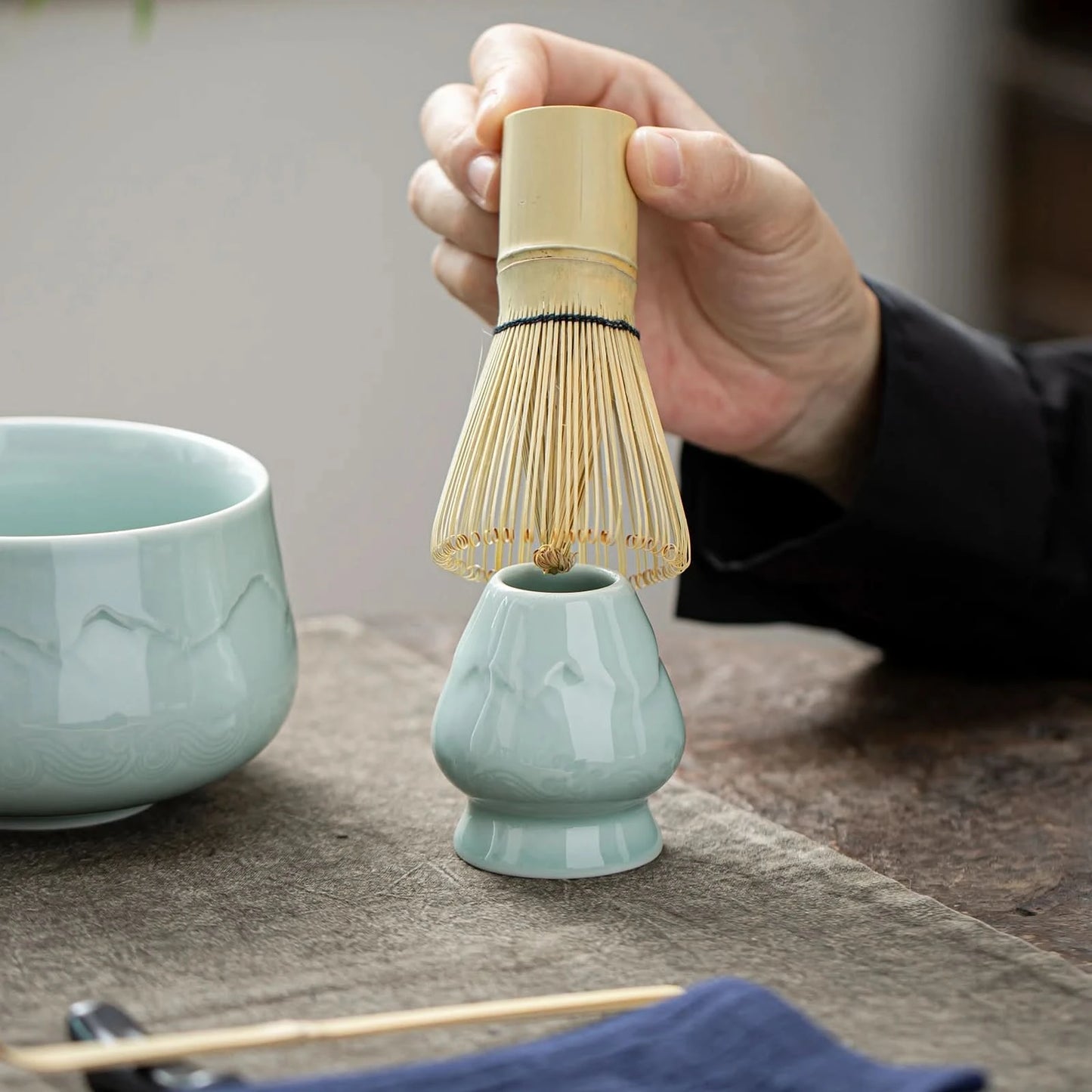 Matcha Set-Sharing Set Landscape Jade Round Bowl