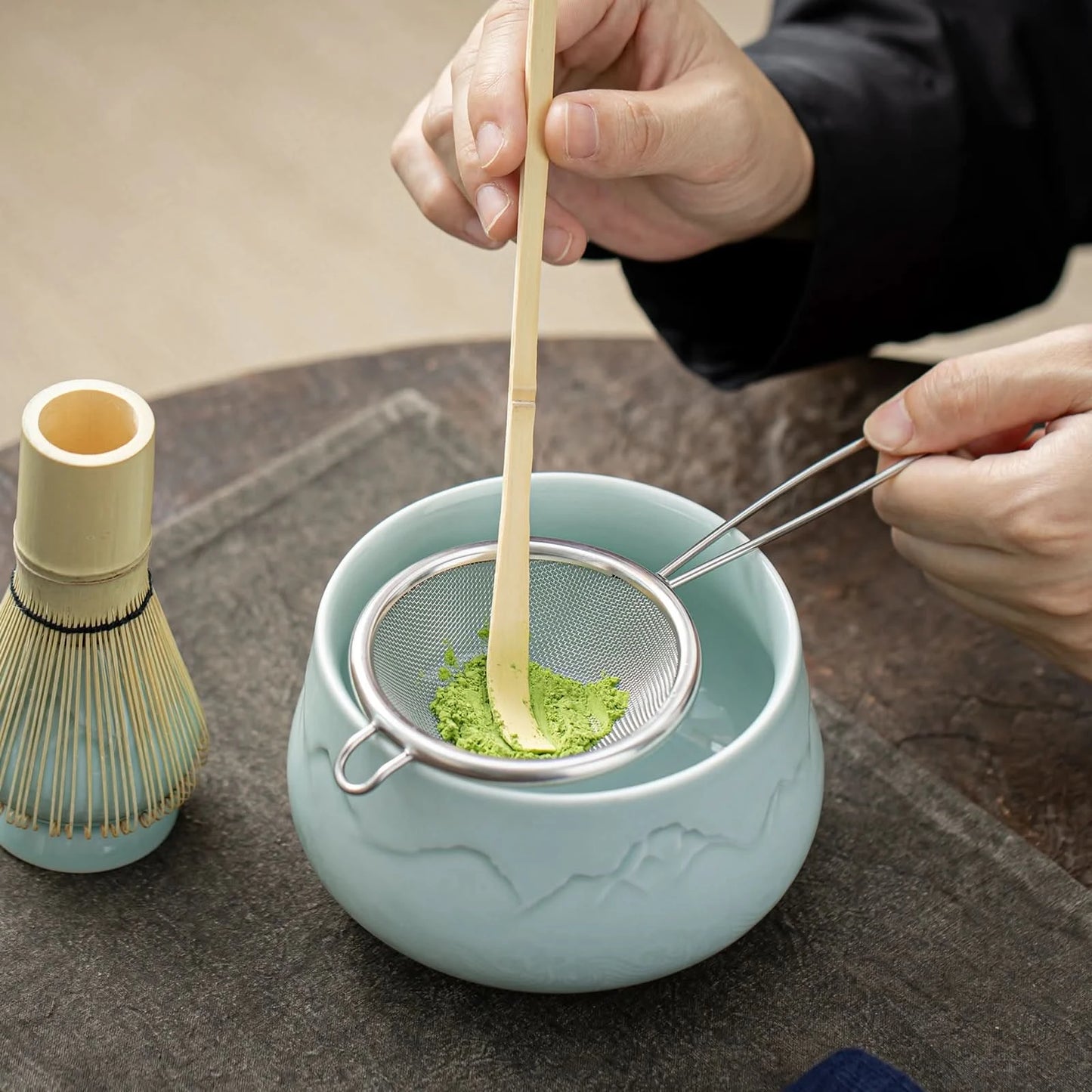 Matcha Set-Sharing Set Landscape Jade Round Bowl