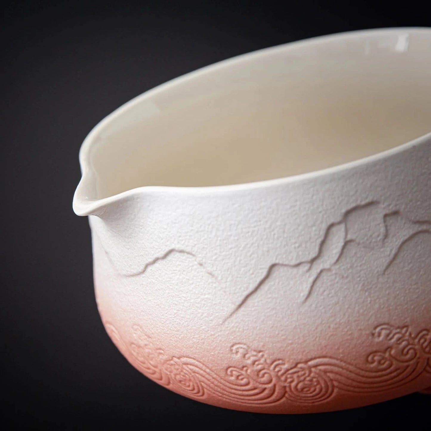 Matcha Set-Sharing Set Landscape Pinky White Pointy Bowl