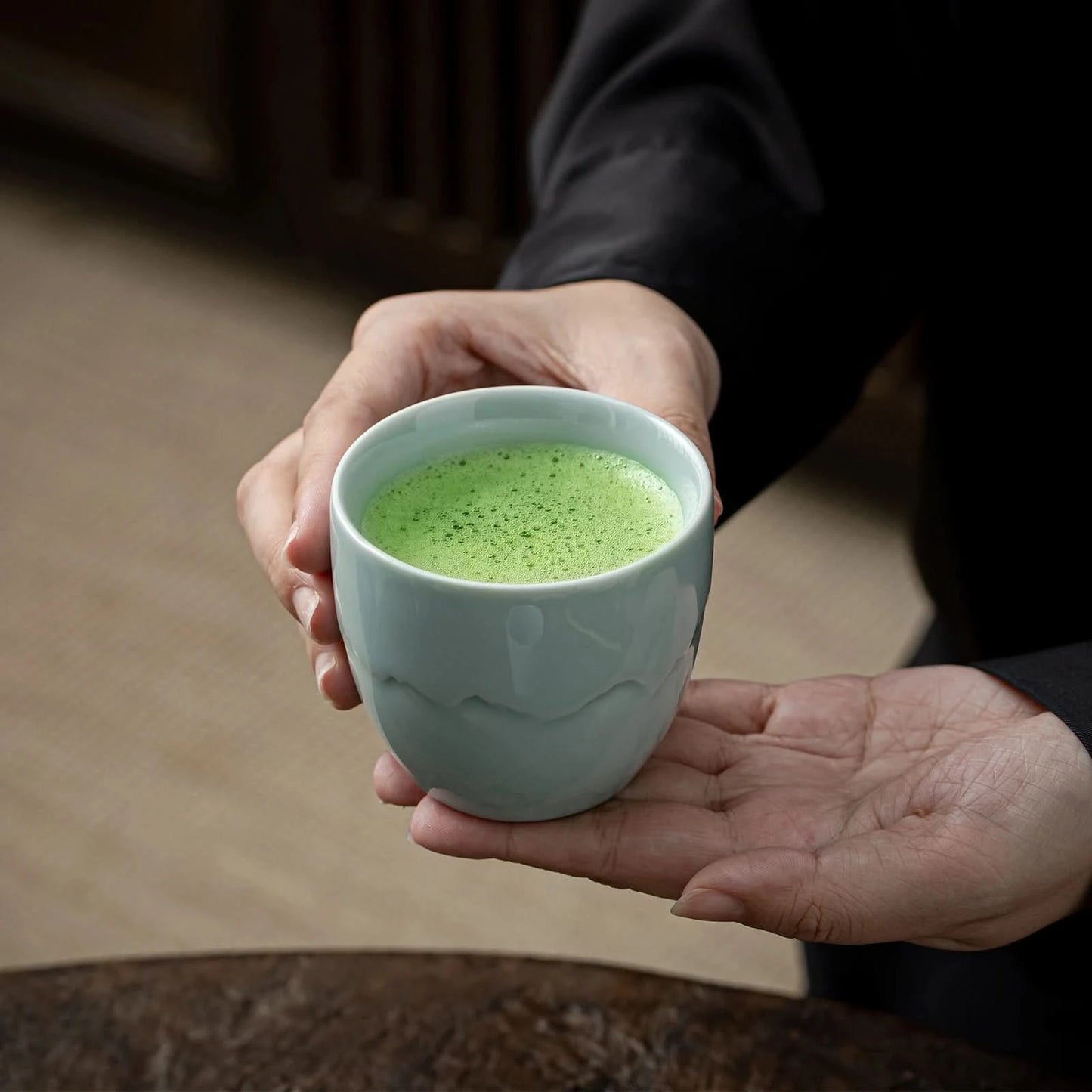 Matcha Set-Sharing Set Landscape Jade Pointy Bowl