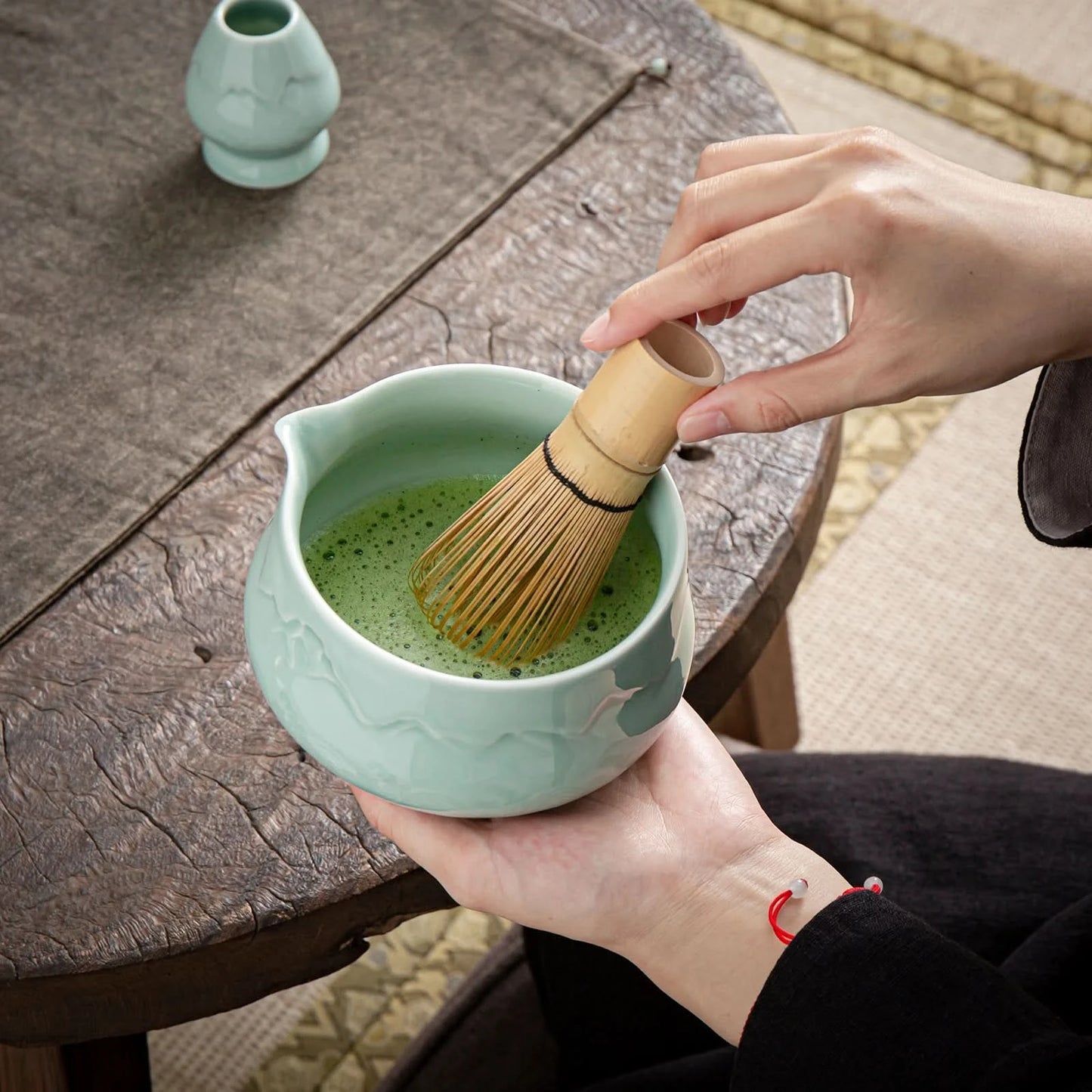 Matcha Set-Sharing Set Landscape Jade Pointy Bowl