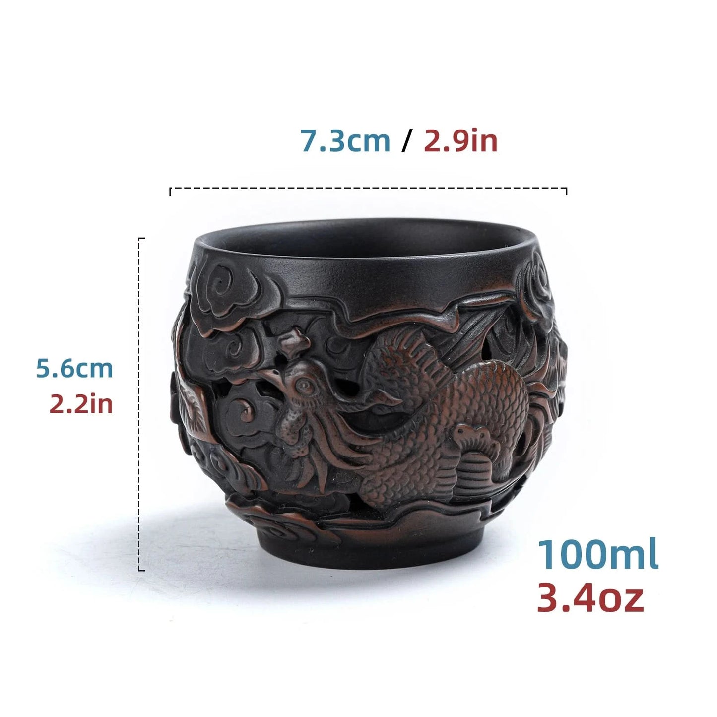 Taza de té Phoenix Fretwork, 100 ml/3,4 oz