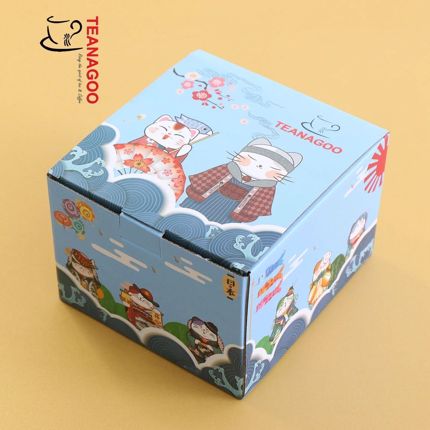 Ceramic Lovely Cat Tea Mug with Infuser & Lid & Color Box Packing