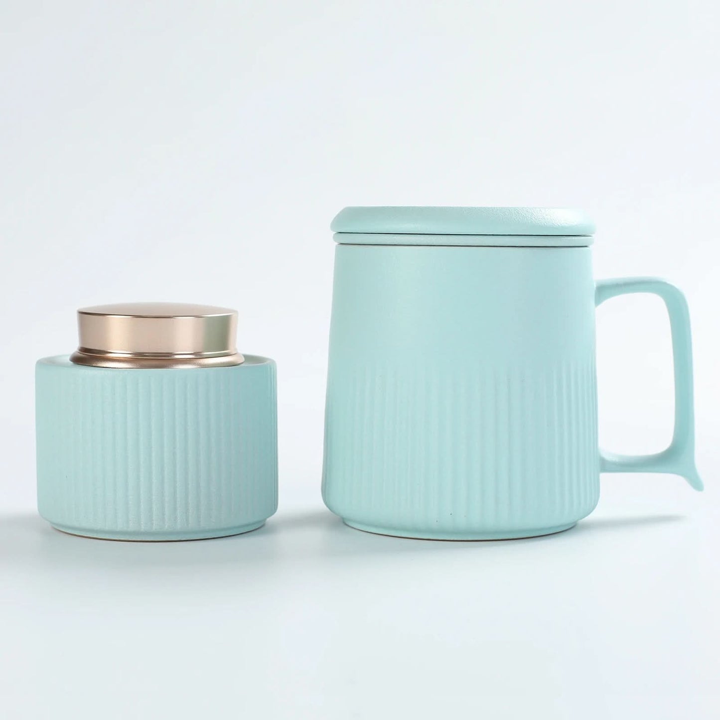 Ceramic Tea Brewing Mug with Tea Canister, Luxury Gift Packing, 340ml/12oz