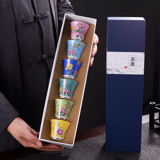 Ceramic Chinese teacups,1.8oz/50ml,Various Color