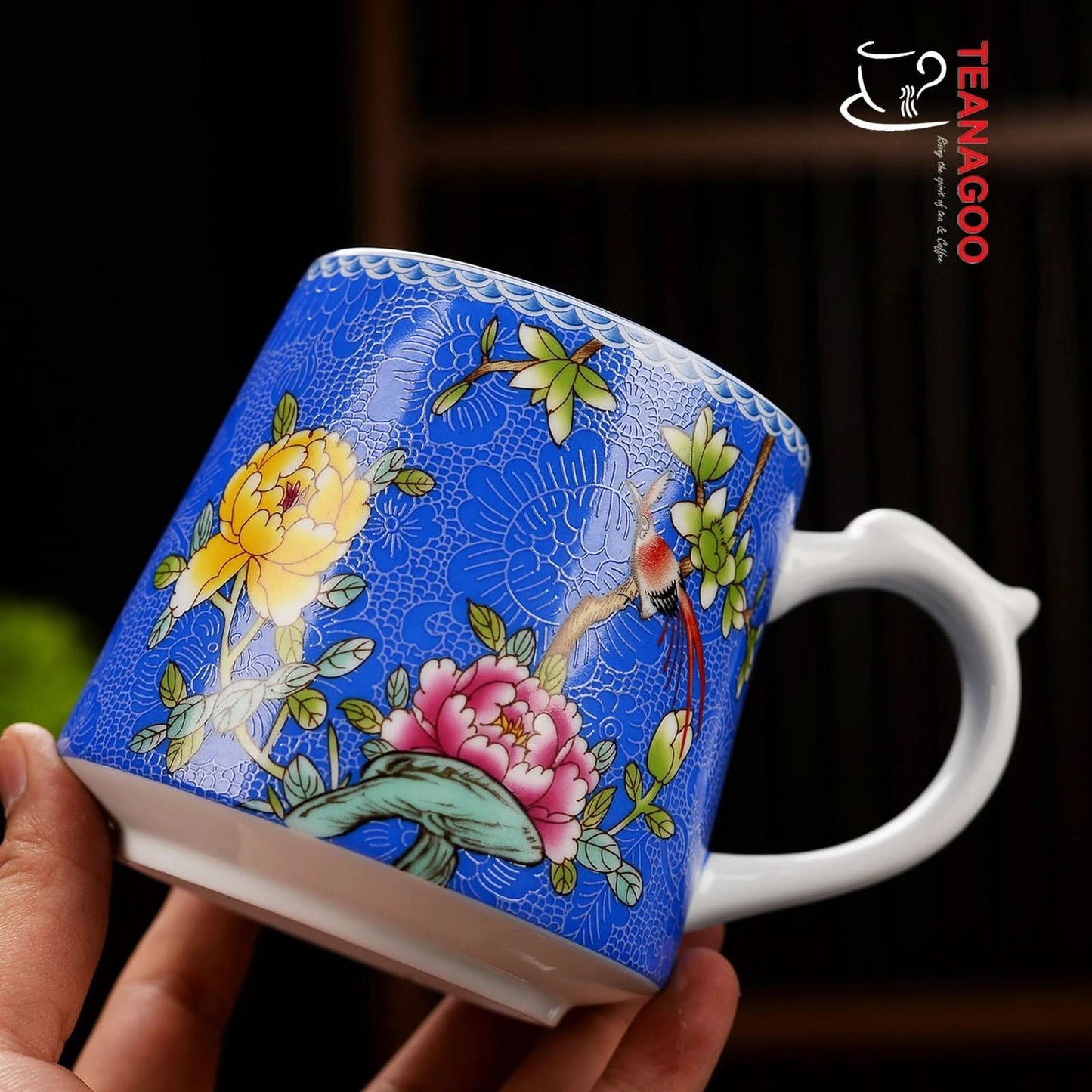 Chinese Tea Mug with Infuser and Canister & Various Decoration - M03