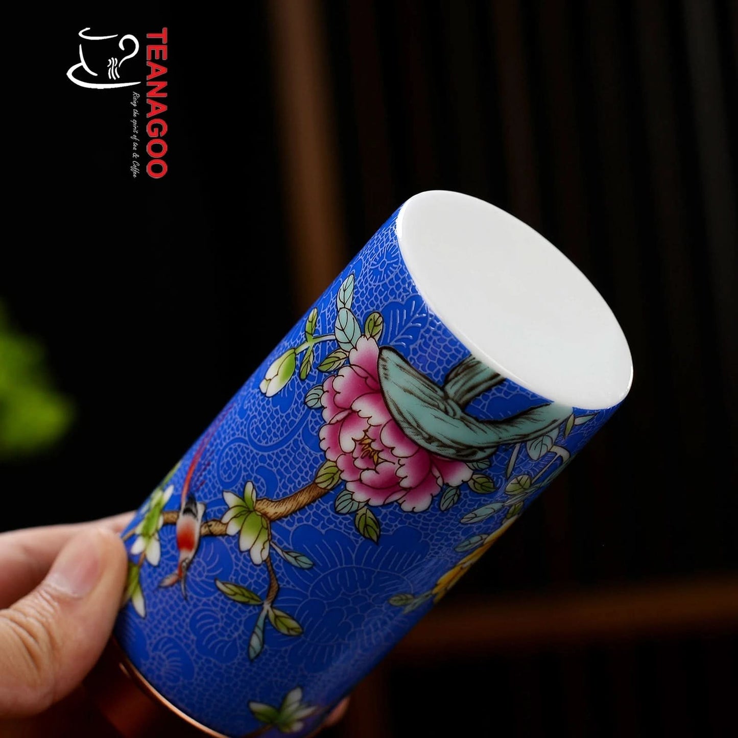 Chinese Tea Mug with Infuser and Canister & Various Decoration - M03
