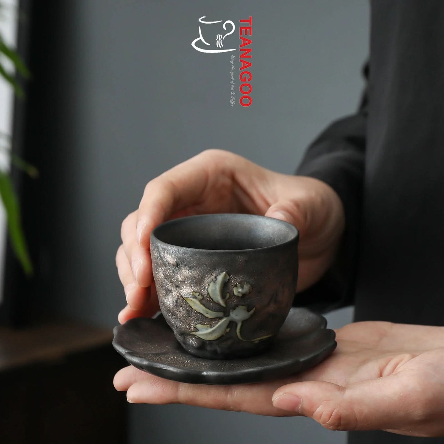 Gilt Iron Glazed Pottery Teacup Handmade Ceramic Cup