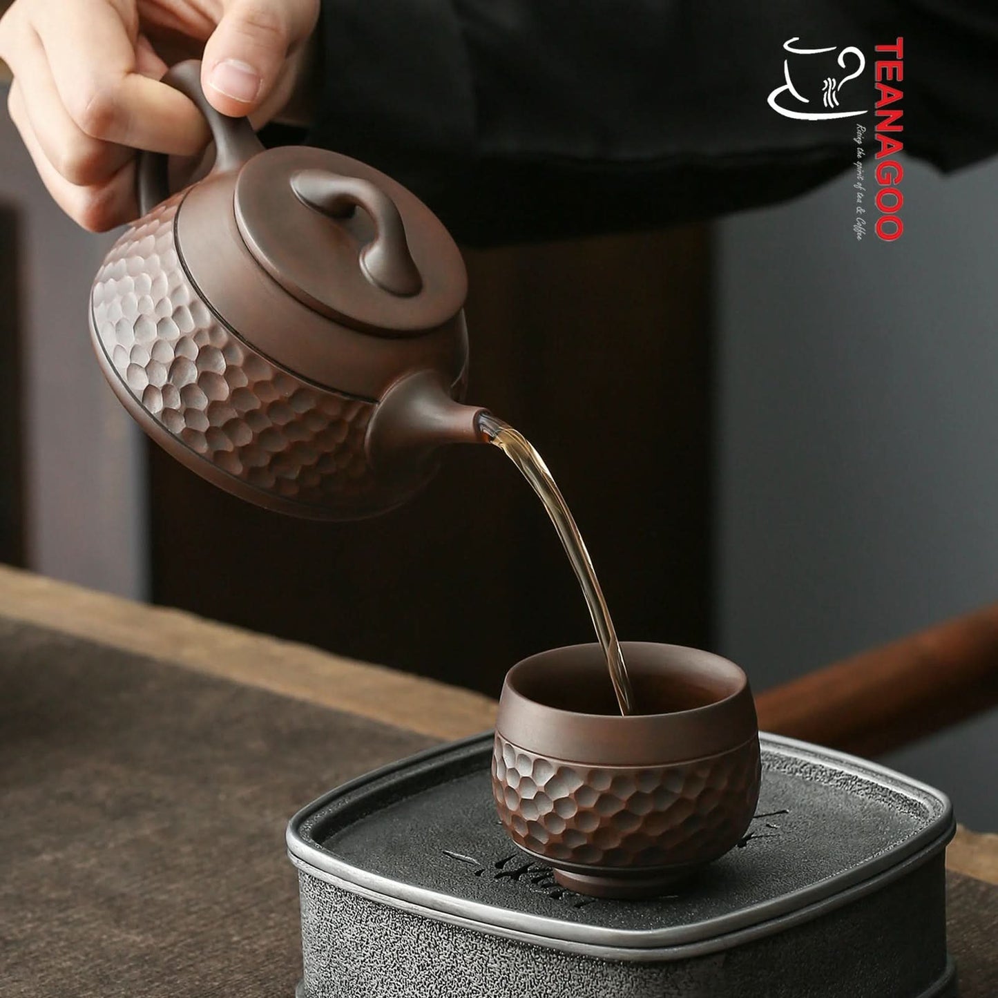 Hand-carved Red Clay Chinese Gongfu Teapot Ceramic Tea Ware