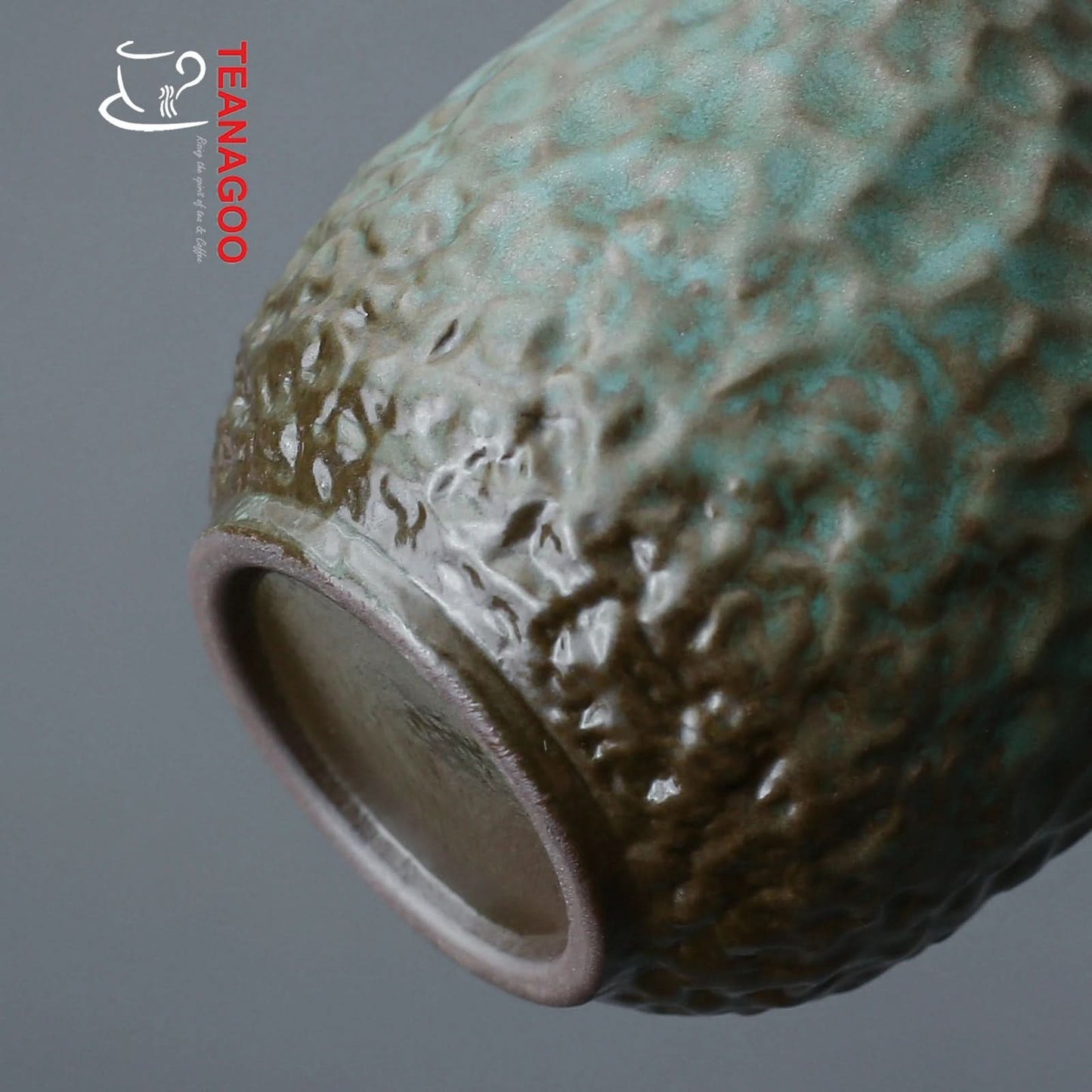 Handcrafted Ceramic Emerald Glazed Fair Cup with Handle