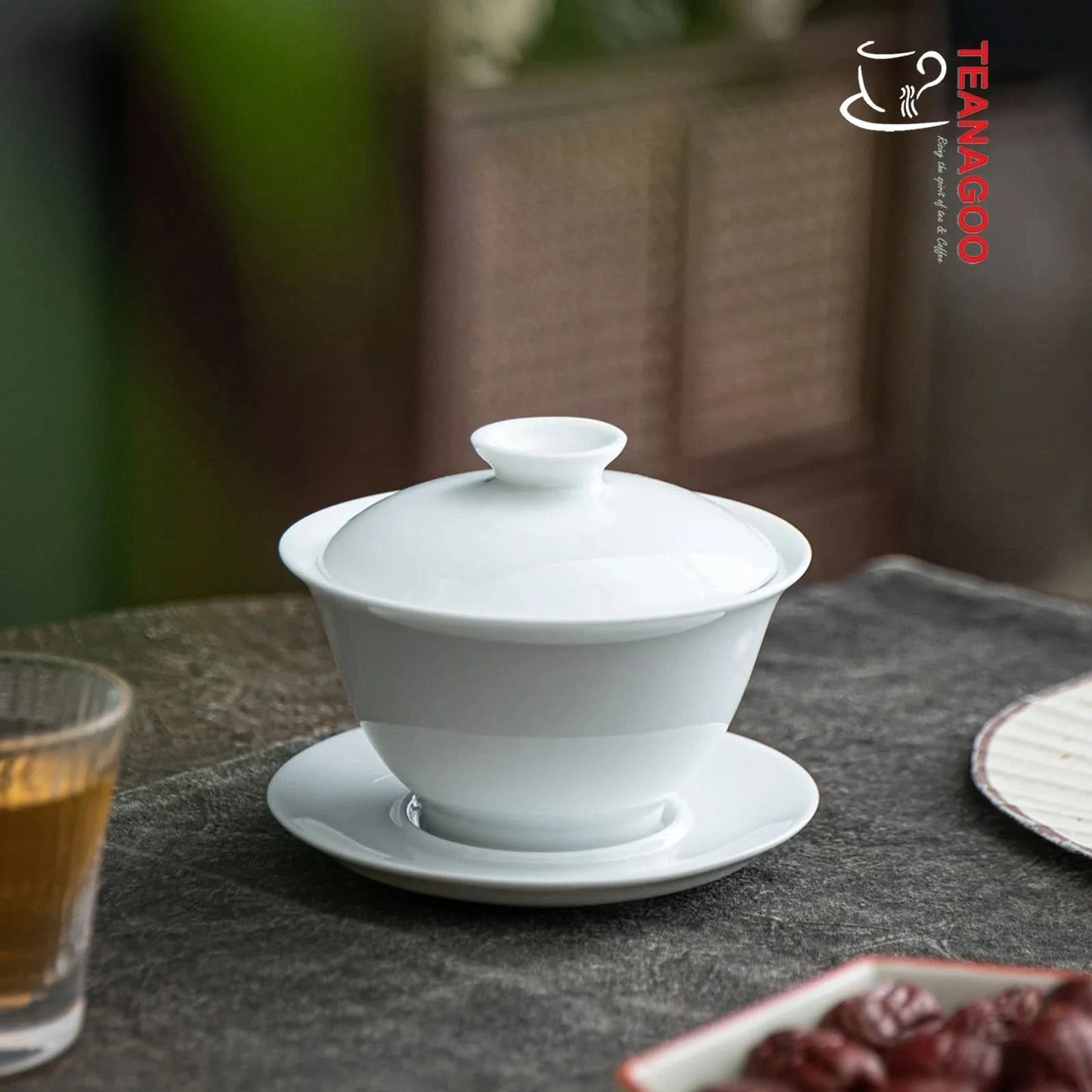 Handcrafted Chinese White Porcelain Gaiwan Cover Bowl Set 115ml