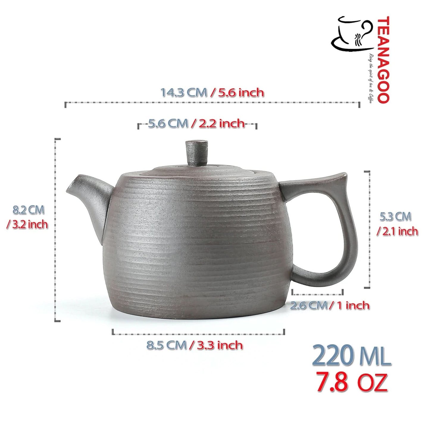 Handcrafted Pottery Clay Teapot 220ml Ceramic Tea Accessory