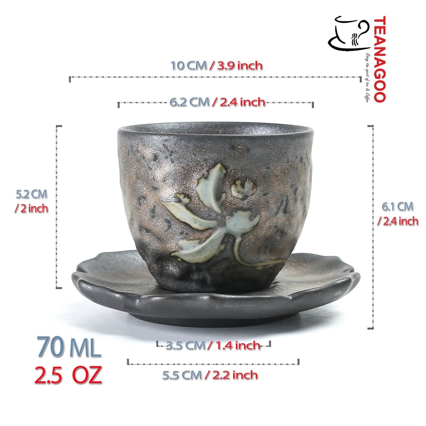 Gilt Iron Glazed Pottery Teacup Handmade Ceramic Cup