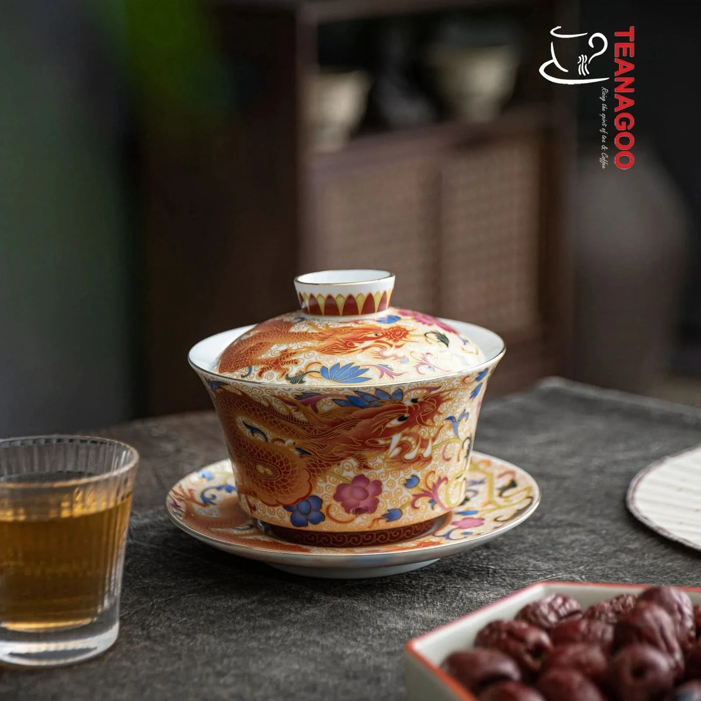 Handmade Chinese Porcelain Gongfu Tea Dragon Gaiwan 200ml