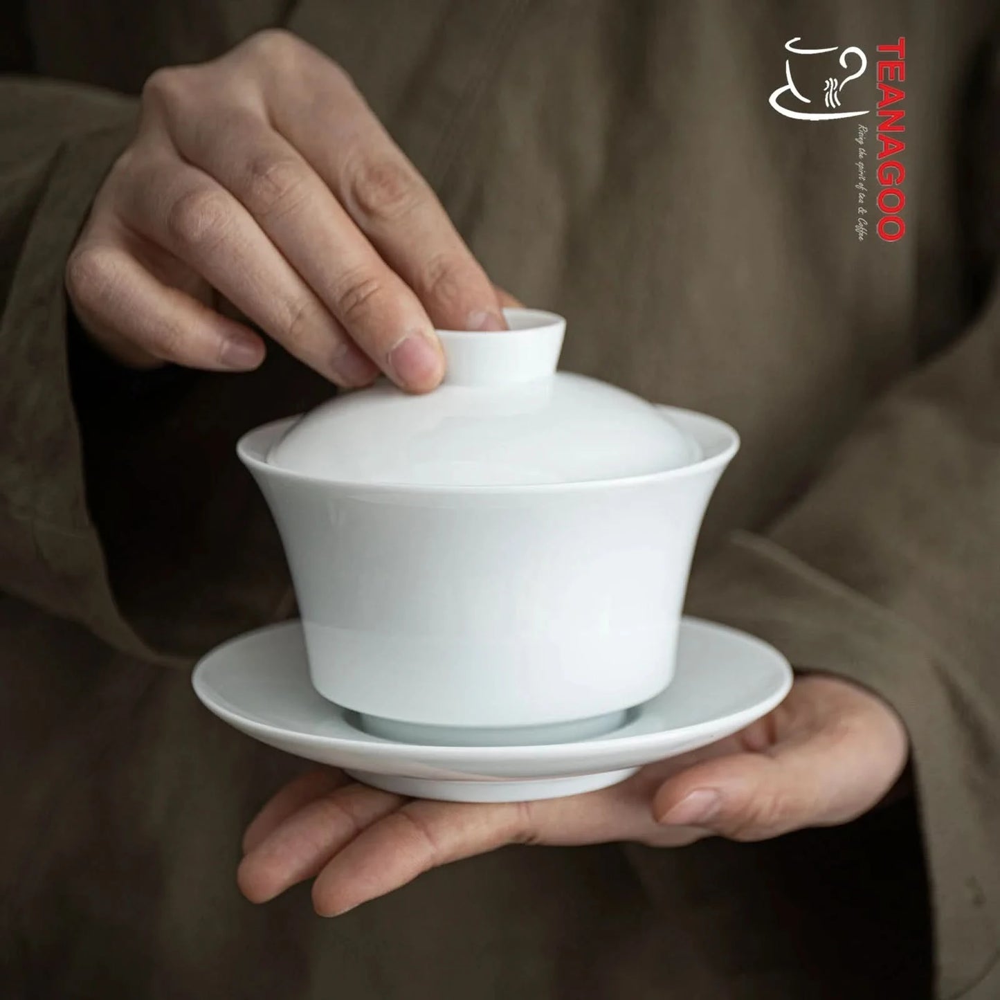 Handmade Chinese WHite Porcelain Gongfu Tea Gaiwan 200ml