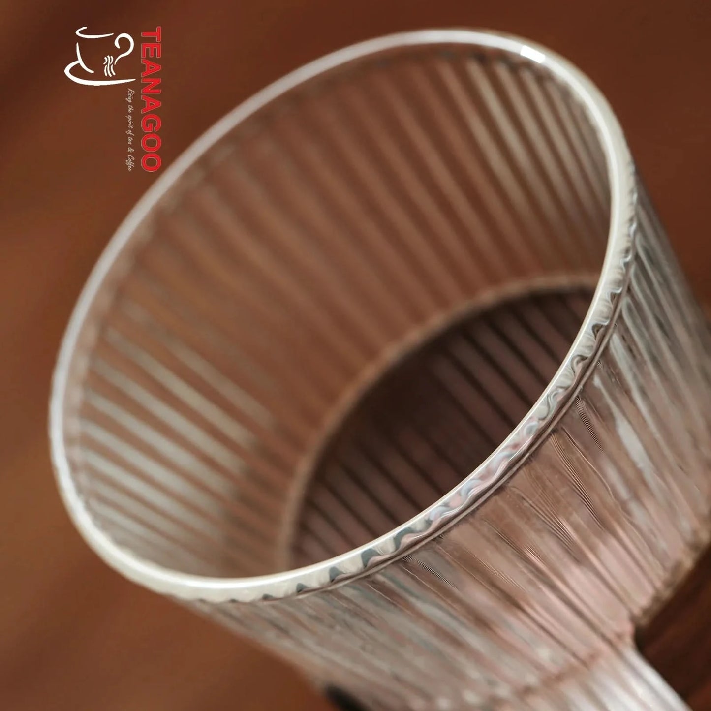 Handmade Glass Fair Cup 250ml with Anti-scald Bamboo Board