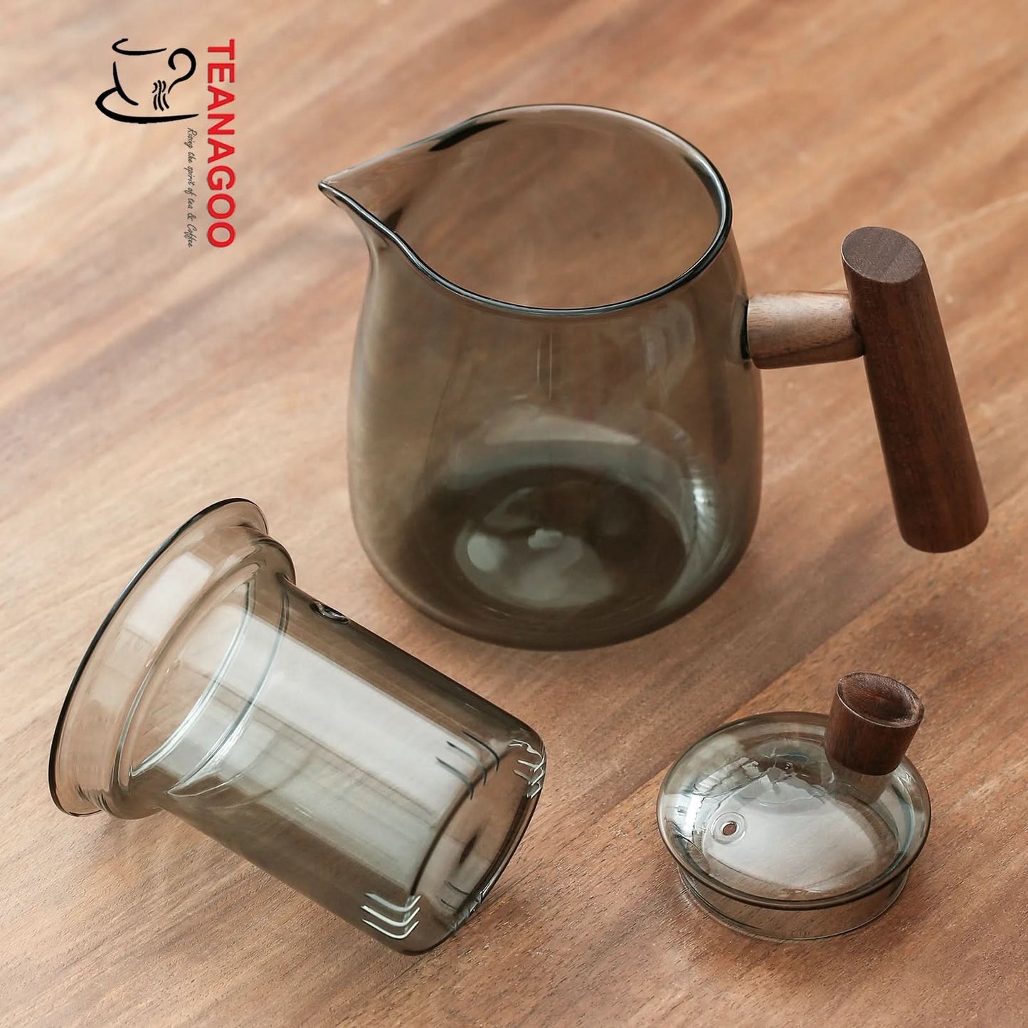 Handmade Glass Tea Set Portable Gongfu Teaware with Pot Infusion and Cups