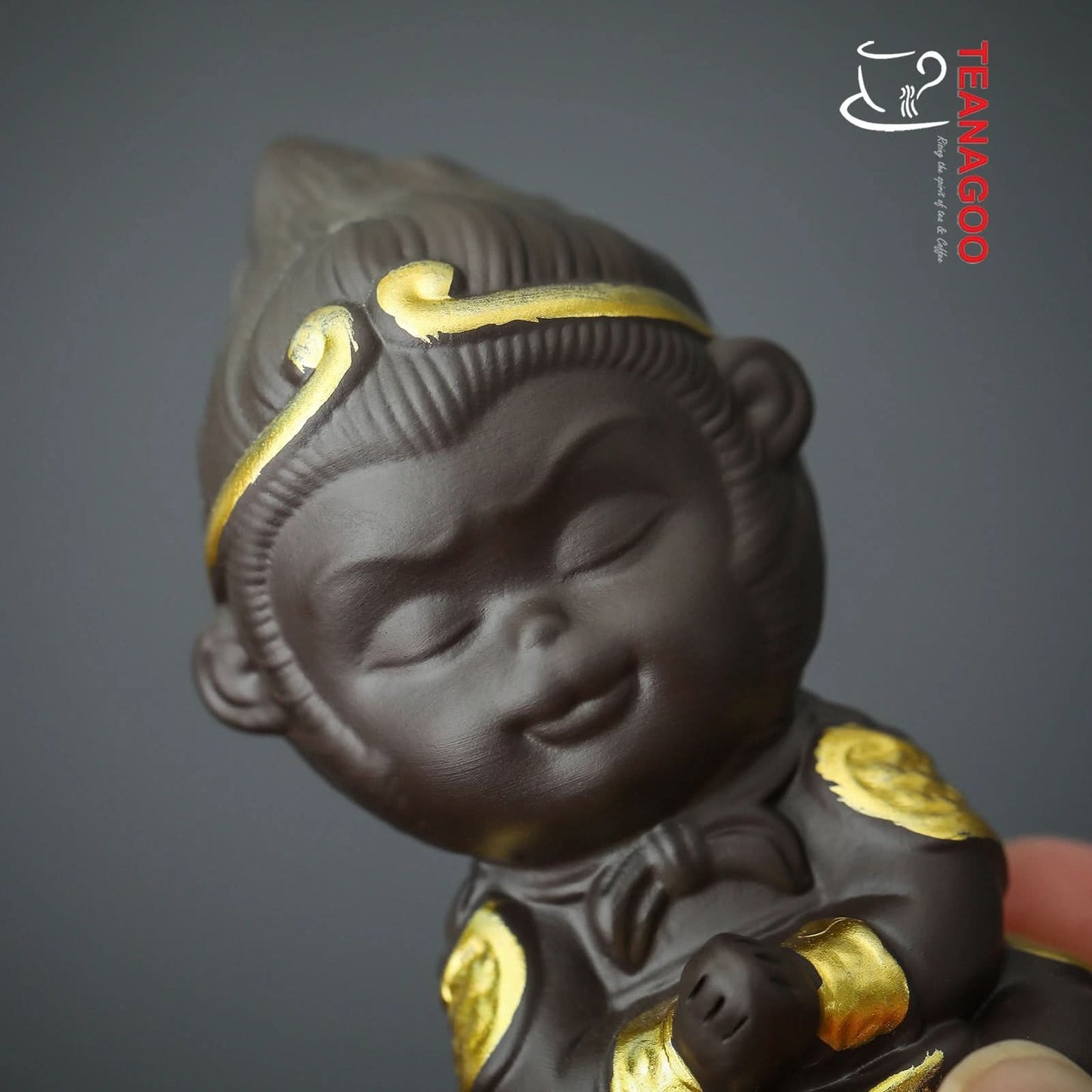 Monkey King Decor Pottery Tea Toy Chinese Kungfu Tea Set Pet Tea Tray Tea Pet Teapet