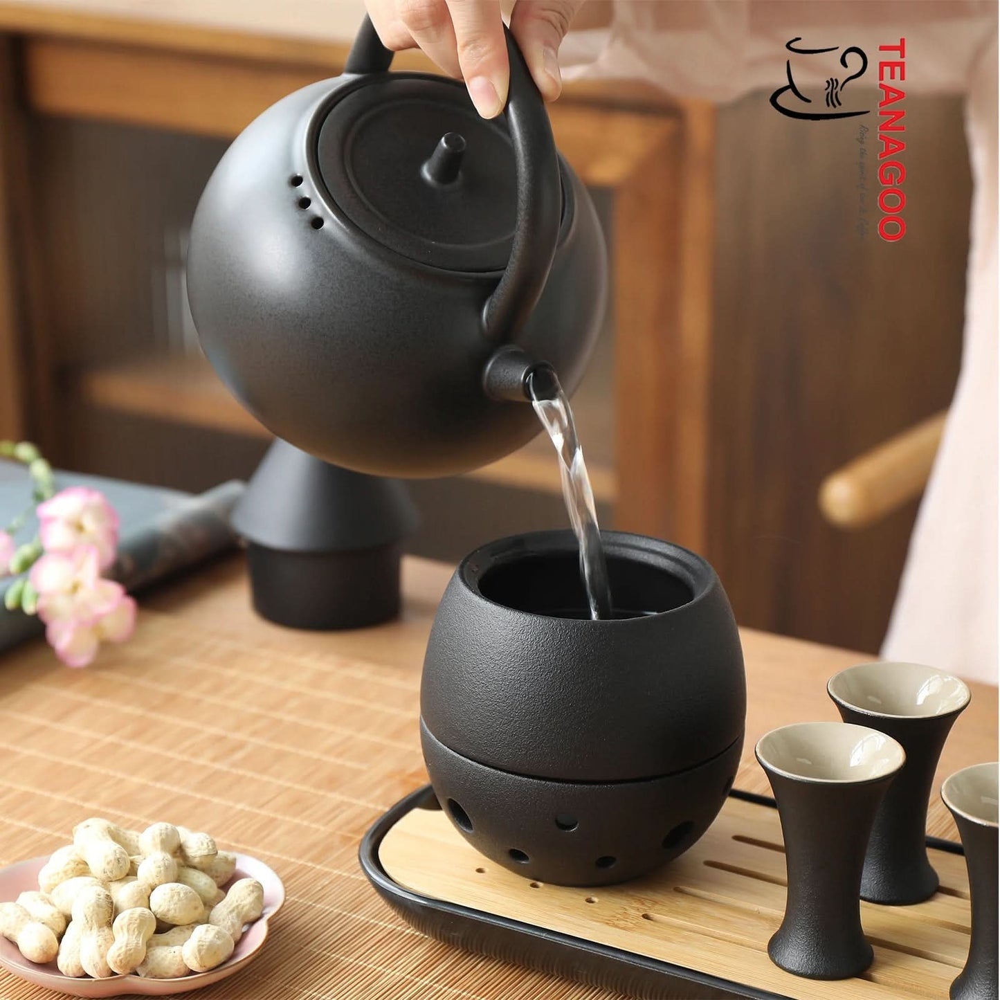 Ceramic Sake Set with Warmer, 10pcs/set, 2 Packing Options Available