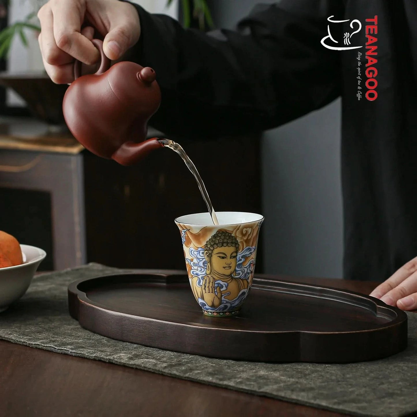 handmade porcelain teacup 80ml Chinese myth buddha ceramic cup