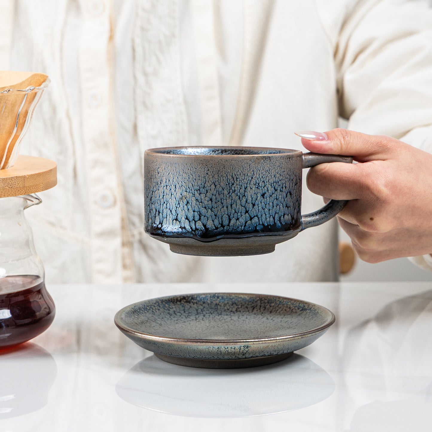 Abyss Blue Tenmoku Mug