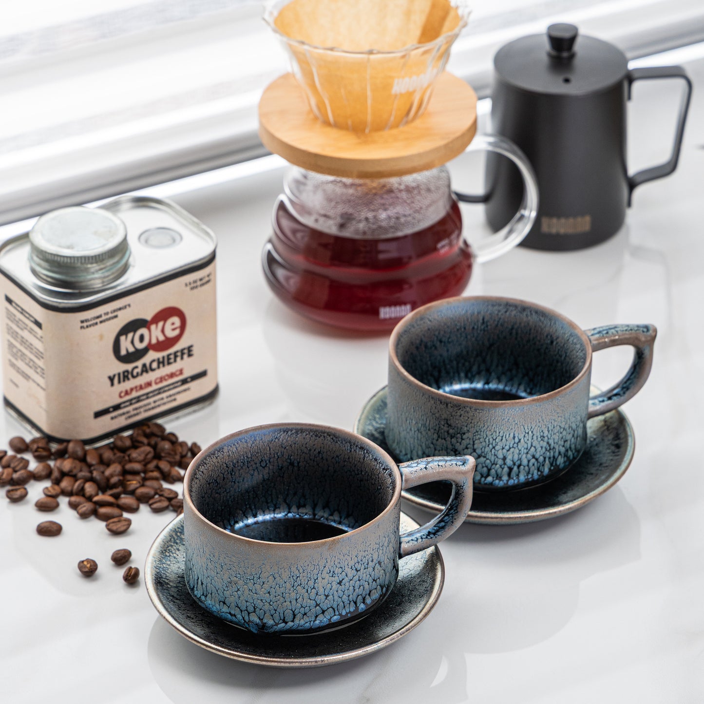 Abyss Blue Tenmoku Mug