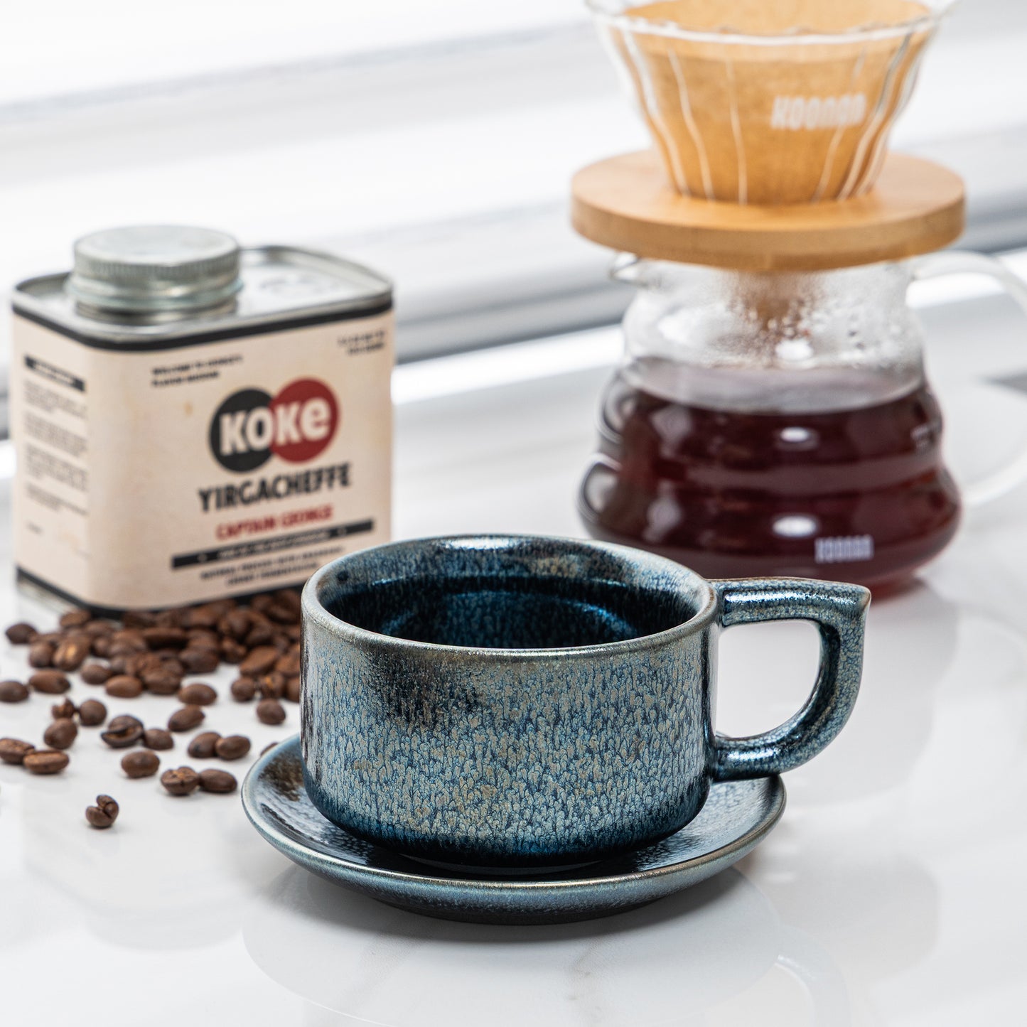 Midnight Frost Tenmoku Mug