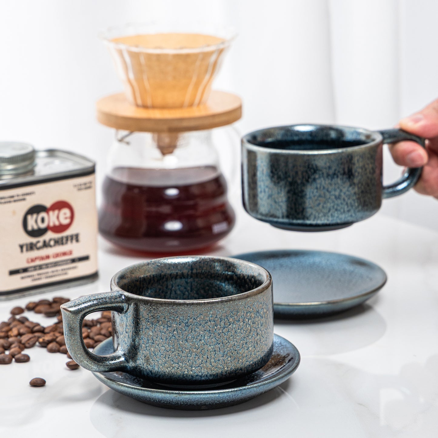 Midnight Frost Tenmoku Mug