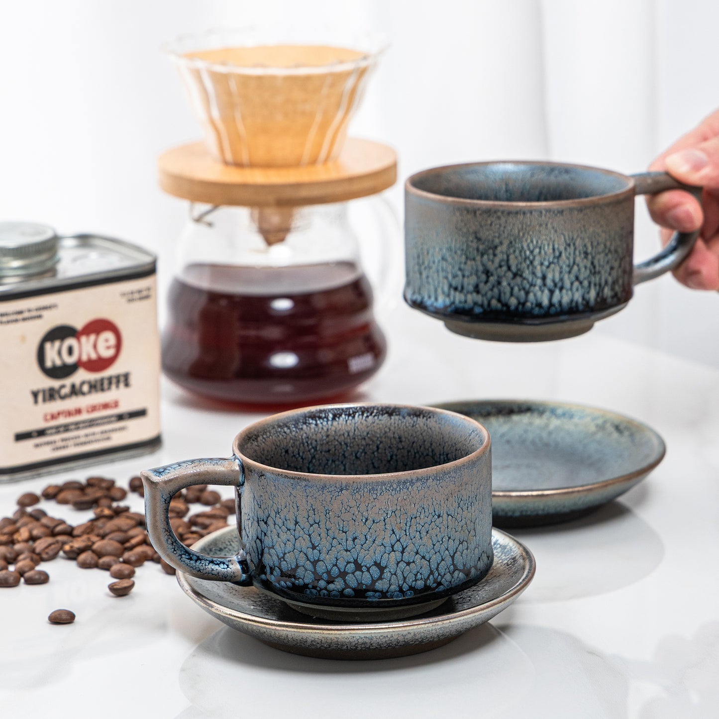 Abyss Blue Tenmoku Mug