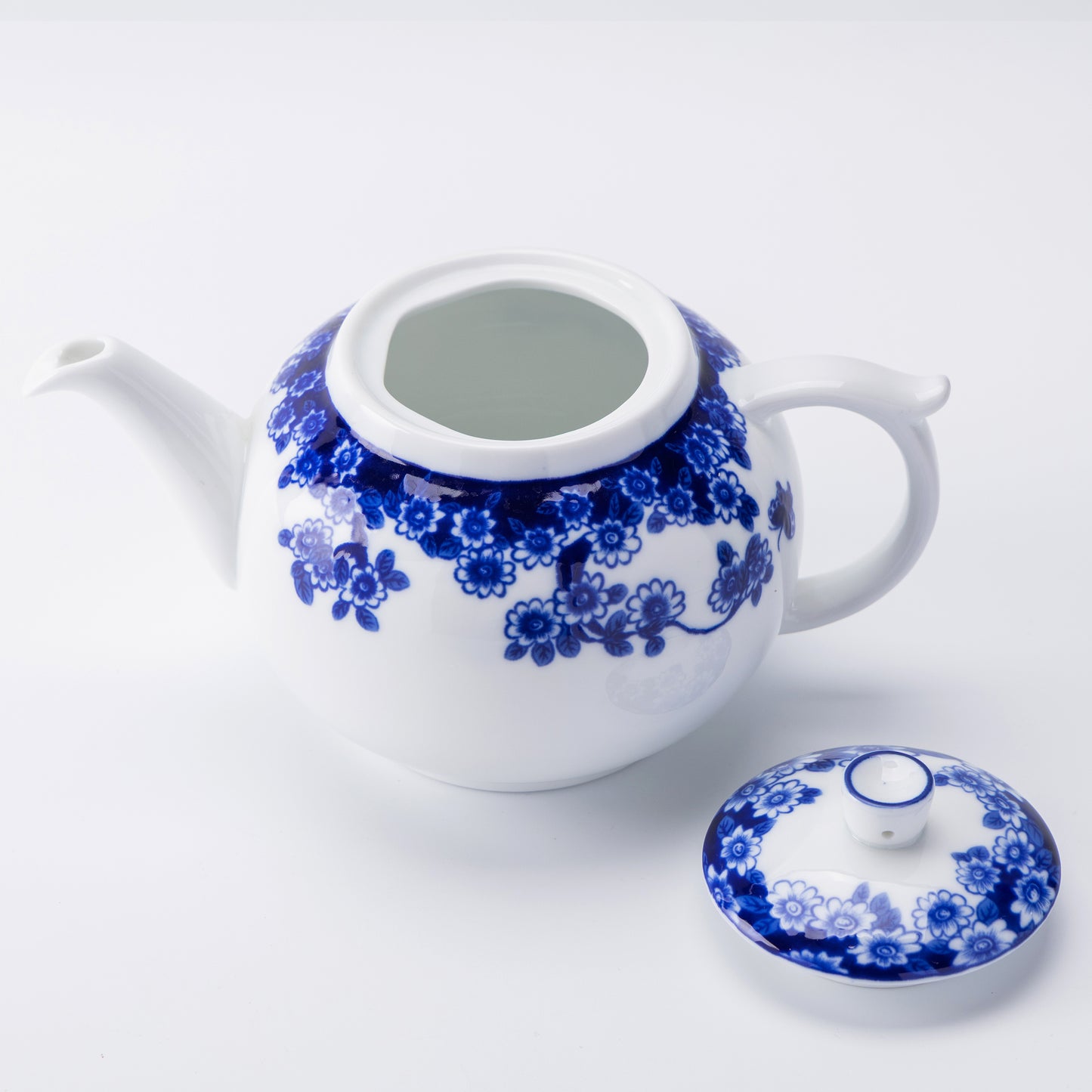 Blue Floral Porcelain Teapot