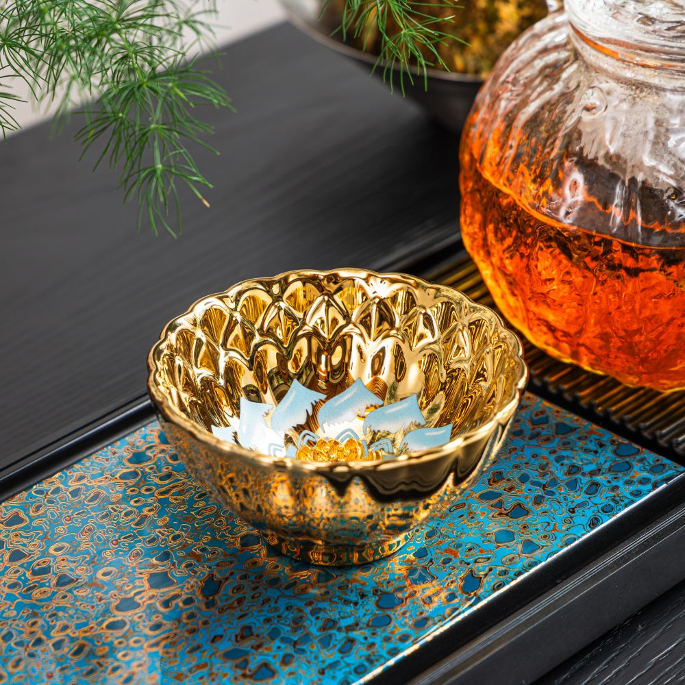 Gilded Blue Lotus Tenmoku