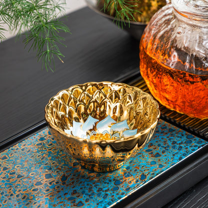 Gilded Blue Lotus Tenmoku