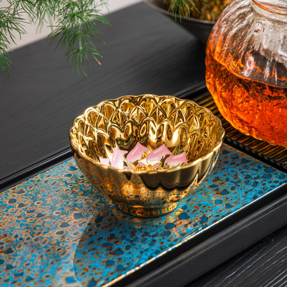 Gilded Pink Lotus Tenmoku