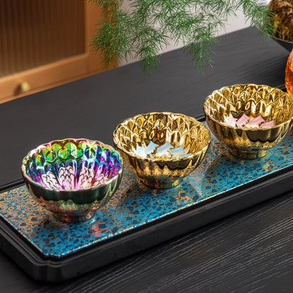 Gilded Blue Lotus Tenmoku